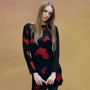 Realisation Par Women's Black Short Dress, French Retro Silk Slip Dress, Perfect